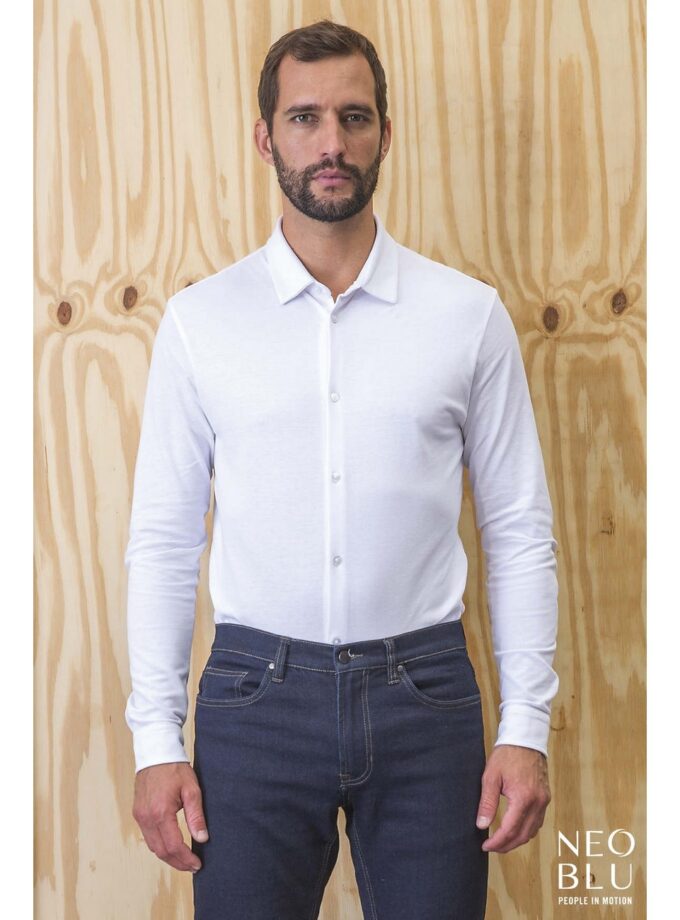 Ανδρικό μακρυμάνικο πουκάμισο πικέ NEOBLU BASILE MEN